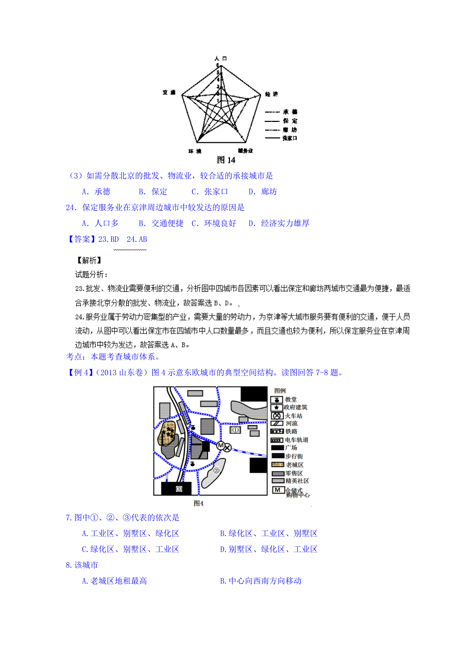 高考地理二轮讲练测：专题08城市讲练习含解析_第3页