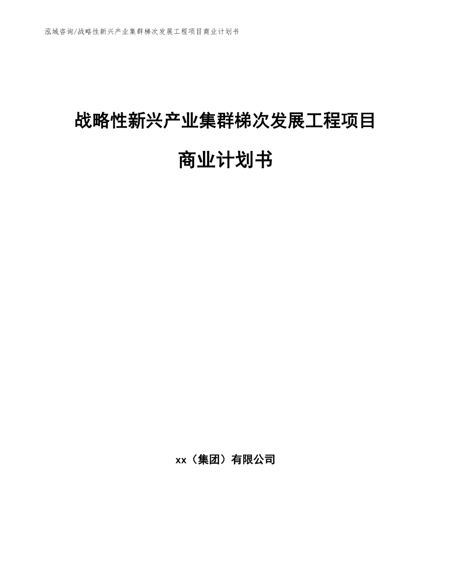 战略性新兴产业集群梯次发展工程项目商业计划书_第1页