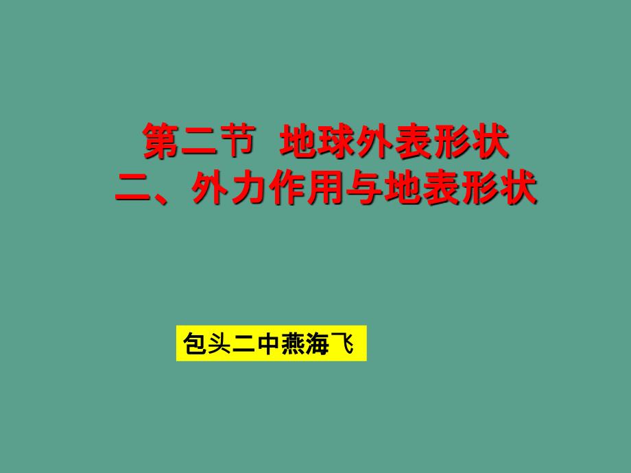 高一地理地球表面形态外力作用与地表形态ppt课件_第1页