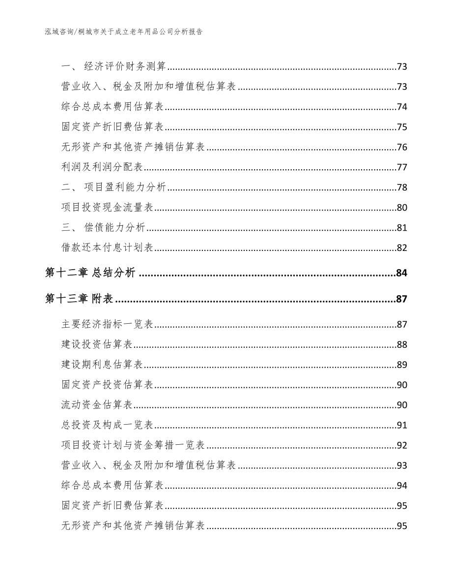 桐城市关于成立老年用品公司分析报告范文参考_第5页