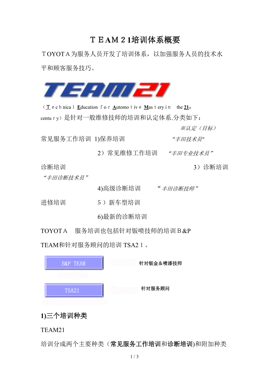 TEAM21培训体系_第1页