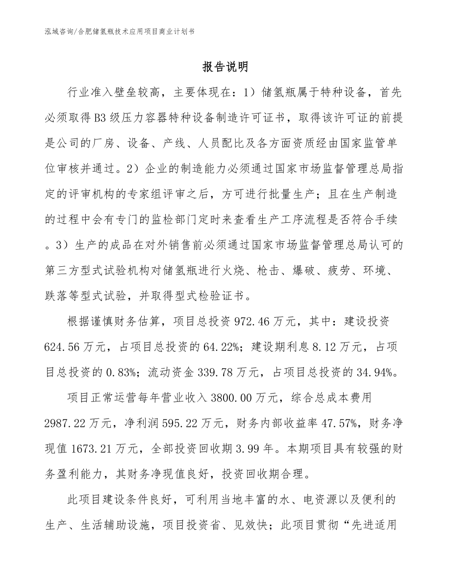 合肥储氢瓶技术应用项目商业计划书_第2页