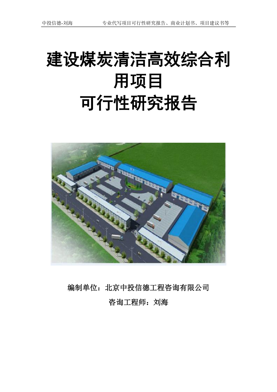 建设煤炭清洁高效综合利用项目可行性研究报告模板立项审批_第1页