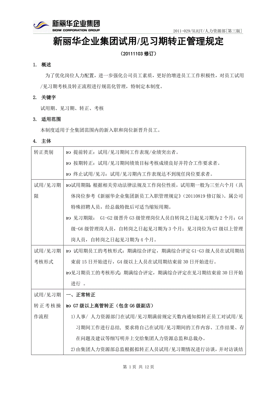 新丽华企业集团试用、见习期转正管理规定.doc_第1页