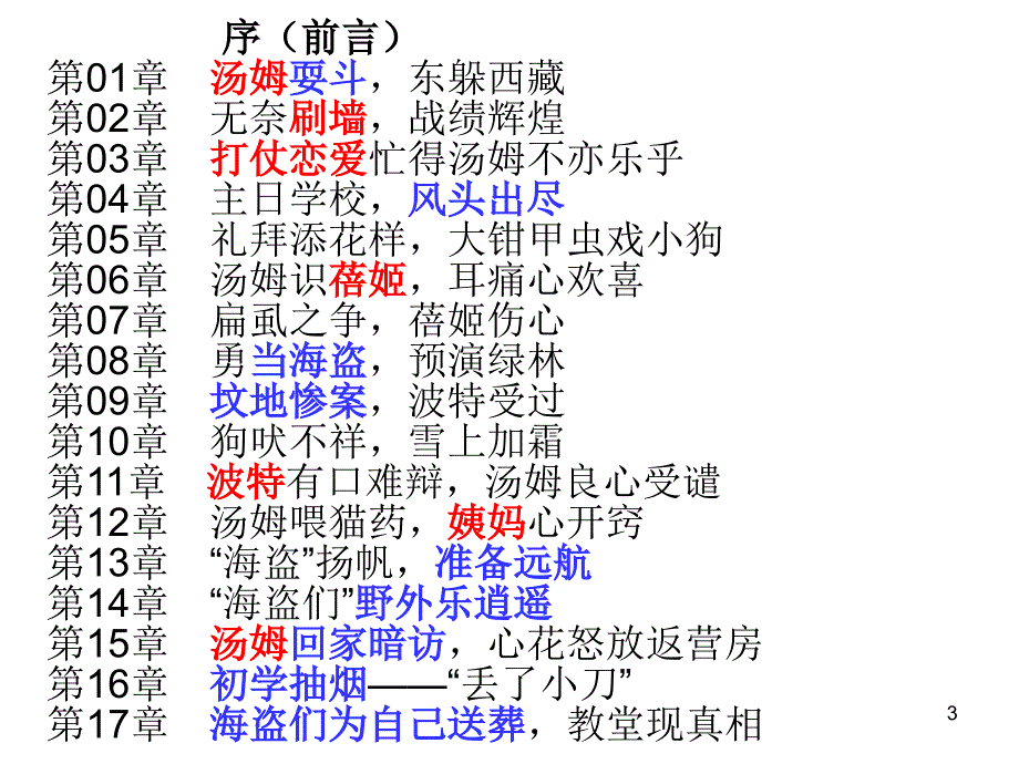 名著阅读汤姆索亚历险记复习版ppt课件_第3页