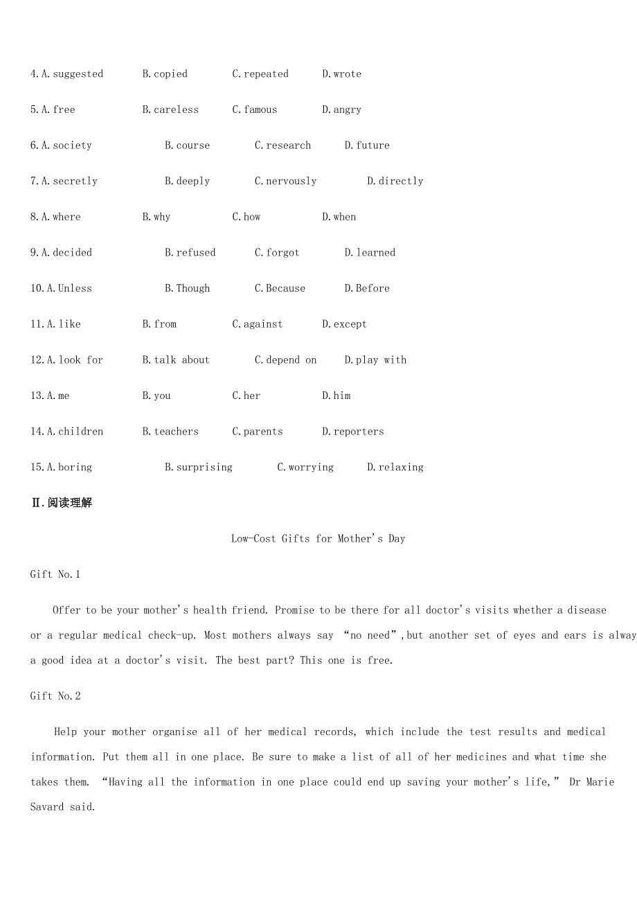 浙江省2019届中考英语总复习 第一篇 教材梳理篇 课时训练06 Modules 3-4（八上）试题 （新版）外研版.doc_第2页