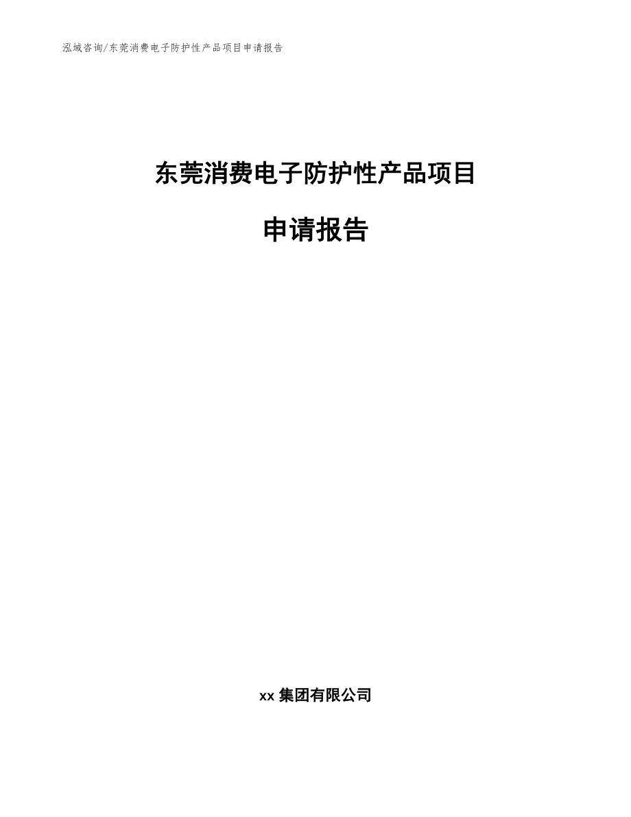 东莞消费电子防护性产品项目申请报告【范文模板】_第1页