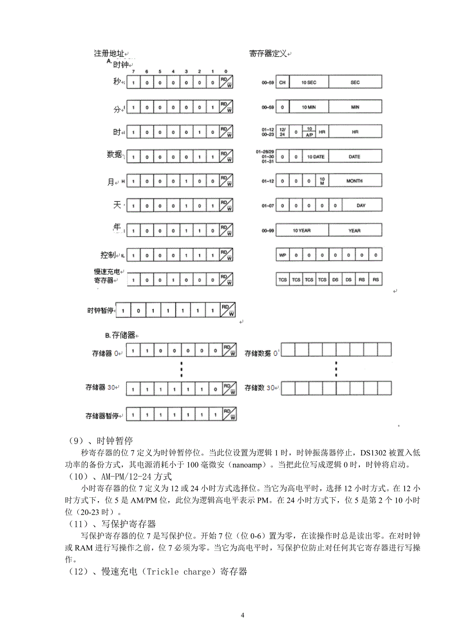 慢速充电时钟芯片DS1302中英文资料_第4页