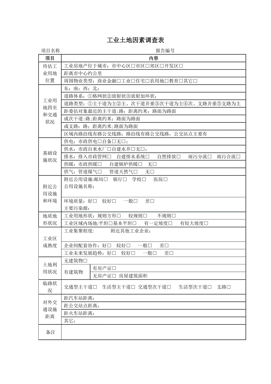 土地现场勘察表_第1页