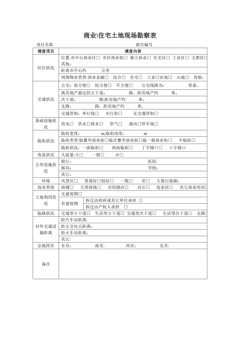 土地现场勘察表_第2页