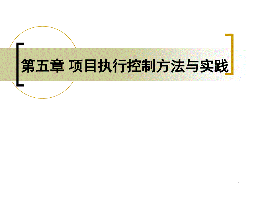 第五章项目执行控制方法与实践_第1页