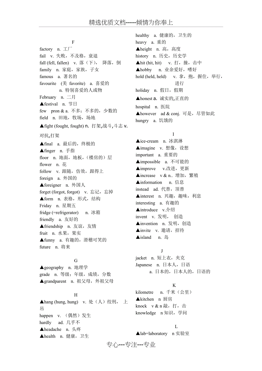 800个初中英语阅读高频核心词汇共8页_第3页