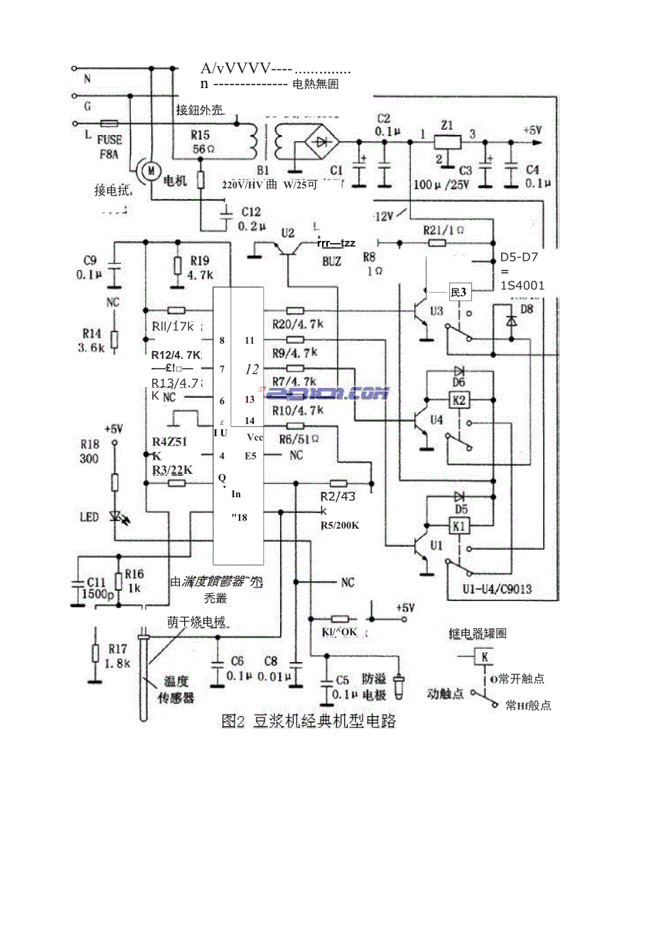 全自动豆浆机的结构及电路基本检测方法_第4页