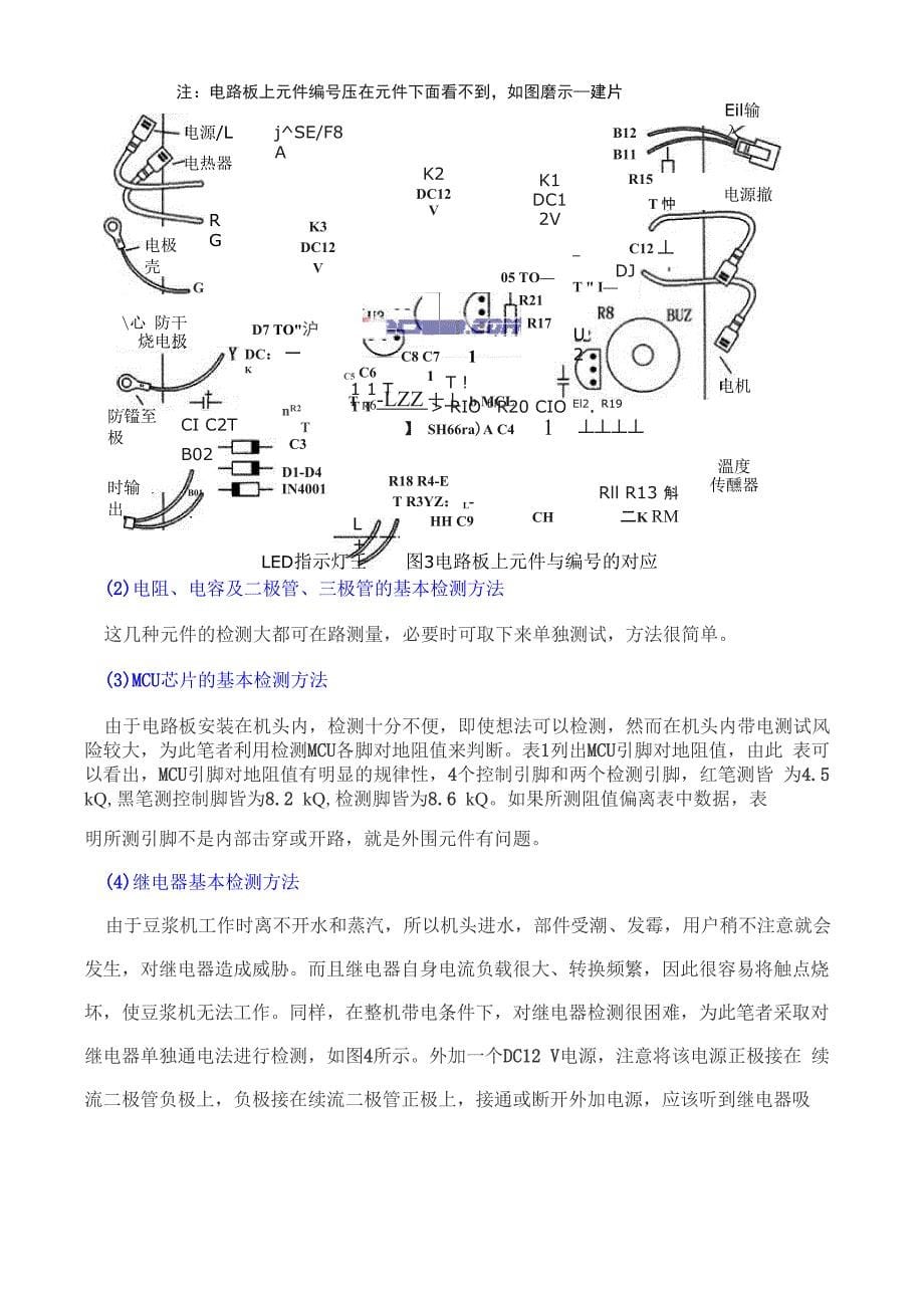 全自动豆浆机的结构及电路基本检测方法_第5页