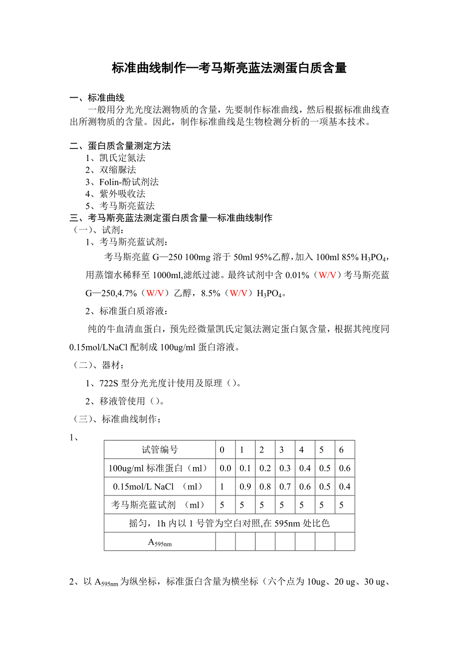 考马斯亮蓝法测蛋白质含量_第1页