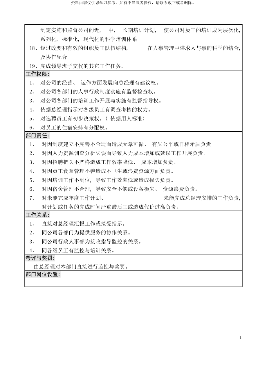 公司行政人事部运作手册样本模板_第4页