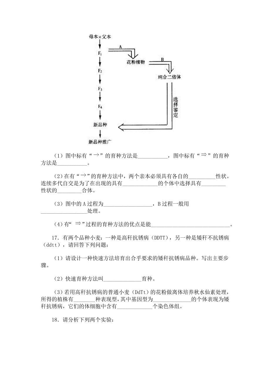 高中生物染色体变异练习题二_第5页