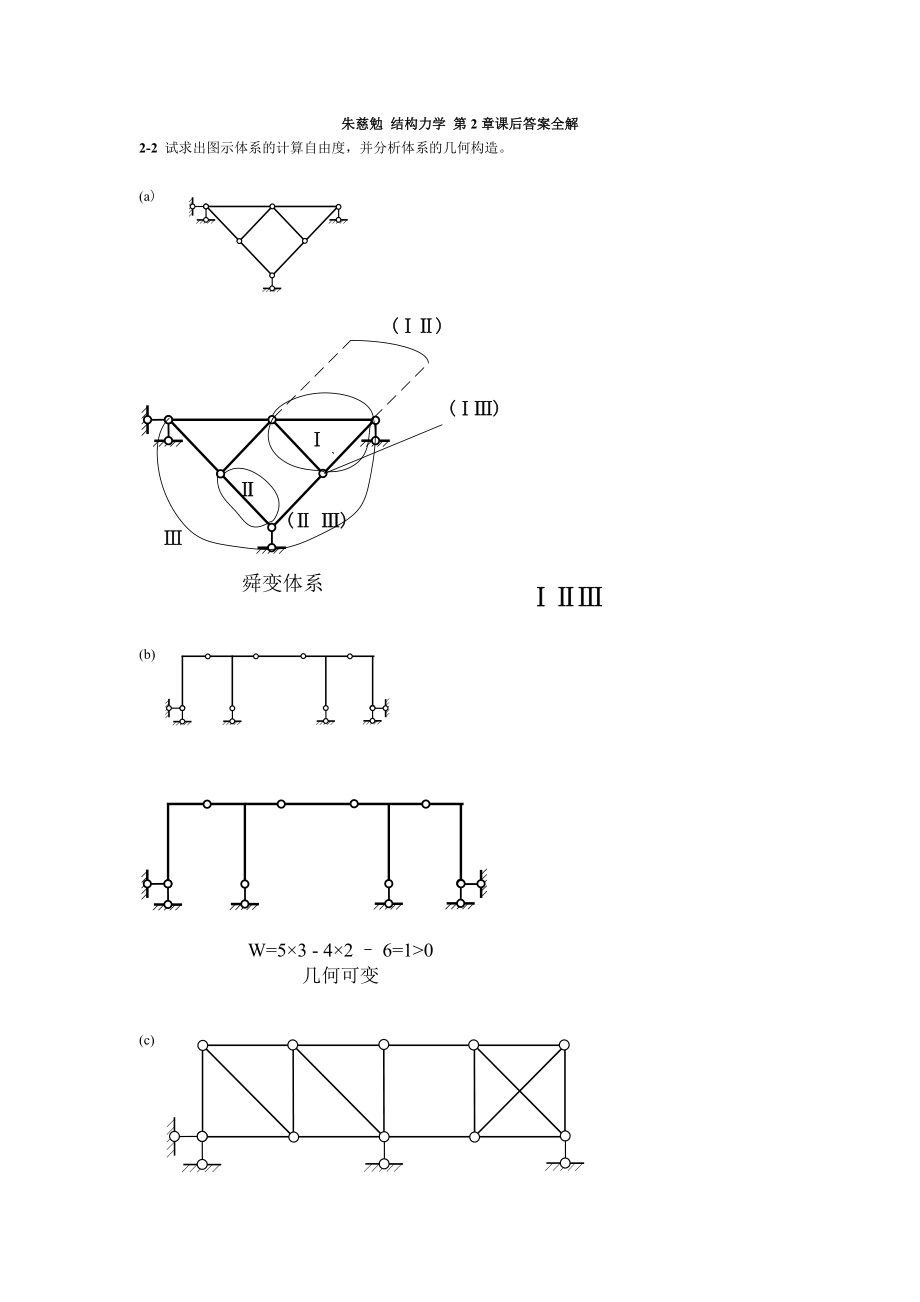 完整的结构力学答案同济大学朱慈勉_第1页