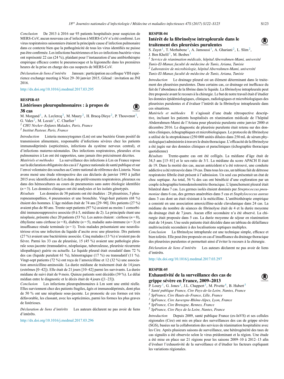 【病毒外文文献】2017 Caract_ristiques microbiologiques et cliniques des patients hospitalis_s pour suspicion d_infection _ Middle East R_第2页