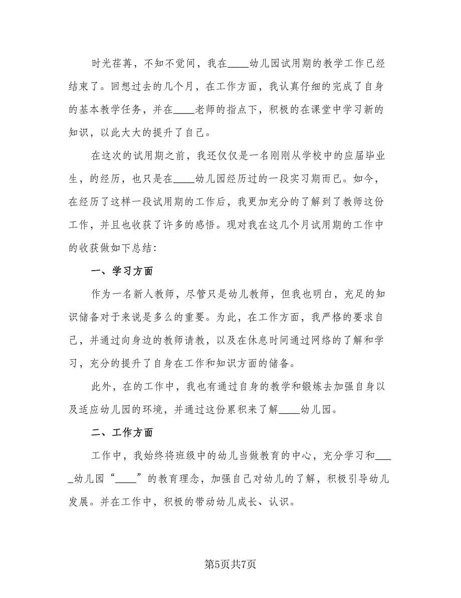 教师转正工作总结方案范文（4篇）.doc_第5页