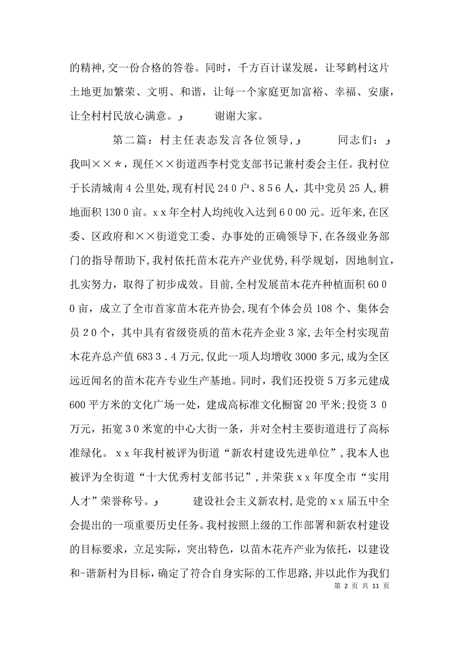 村主任当选表态发言_第2页