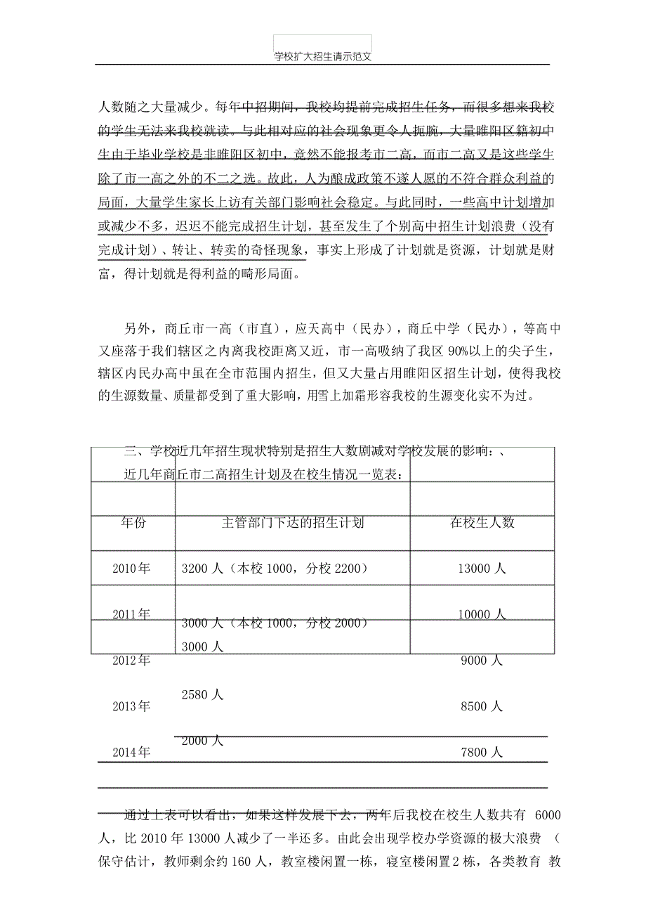 学校扩大招生请示范文_第3页