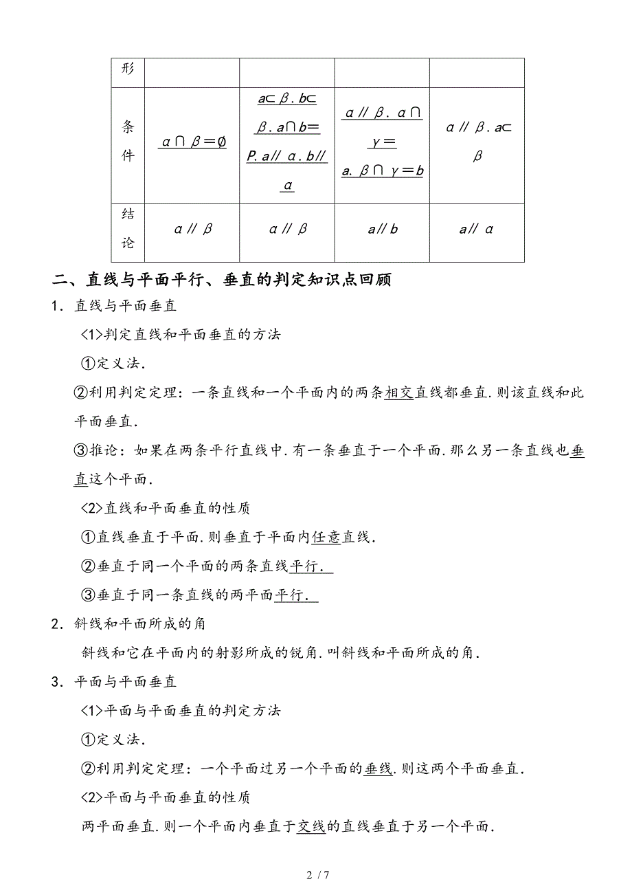 直线与平面的平行垂直判定经典例题_第2页