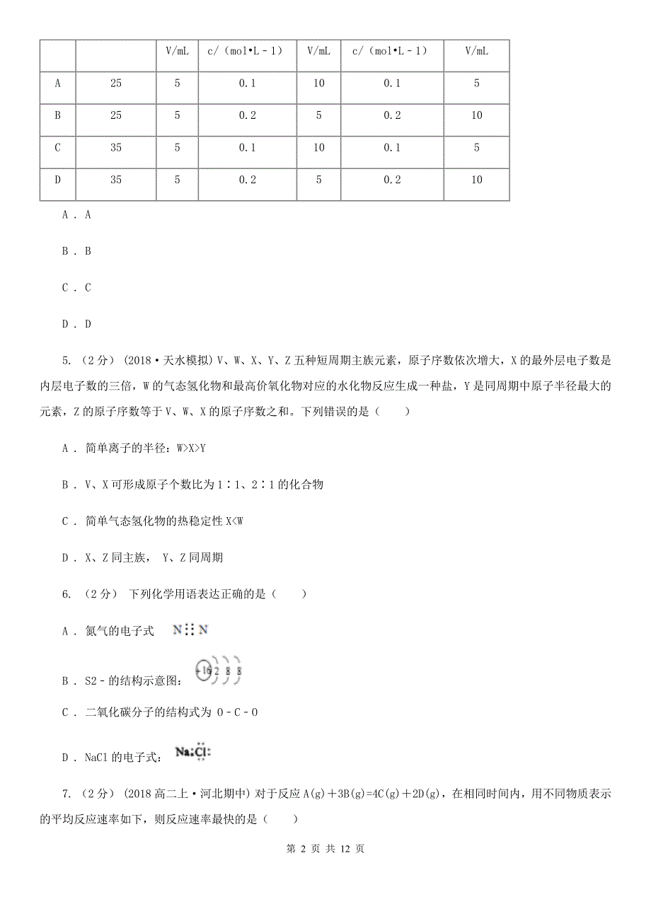 福州市高一下学期期末化学试卷（文科）C卷_第2页