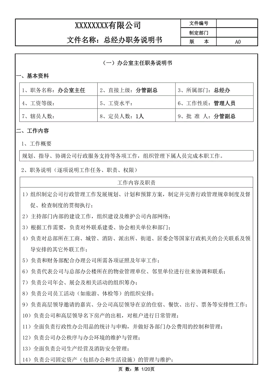 (完整版)行政部人员岗位职责.doc_第2页