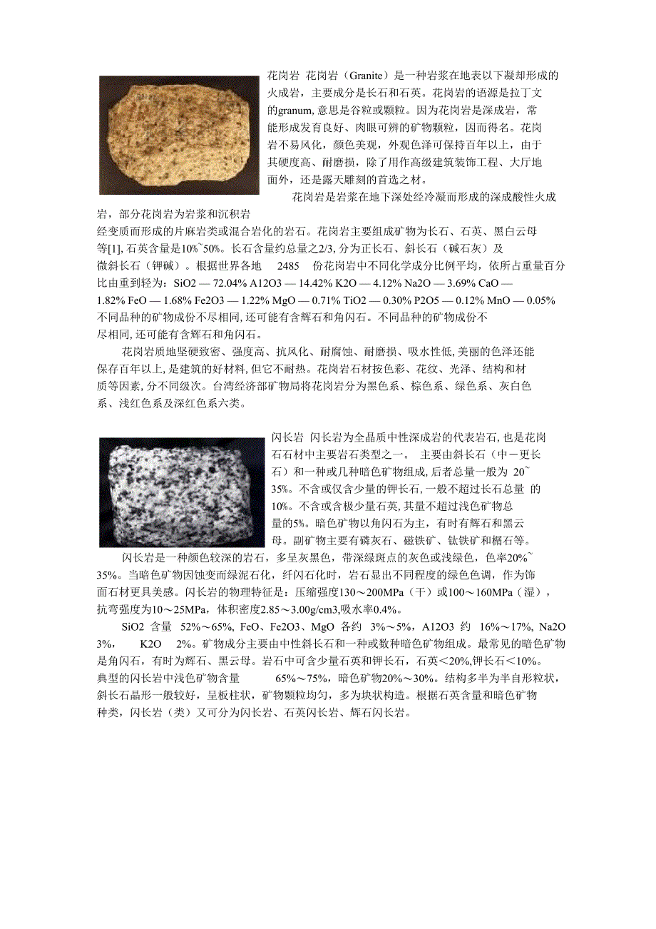 常见岩石矿体成分构成_第1页