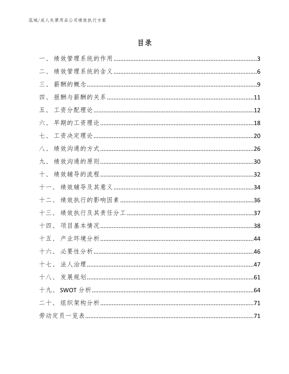 成人失禁用品公司绩效执行方案（参考）_第2页