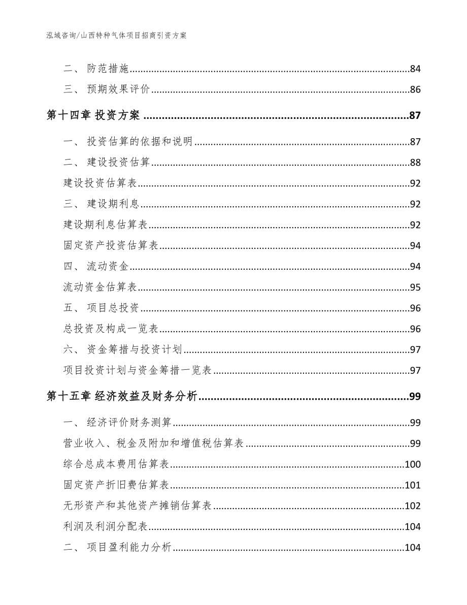 山西特种气体项目招商引资方案范文_第5页