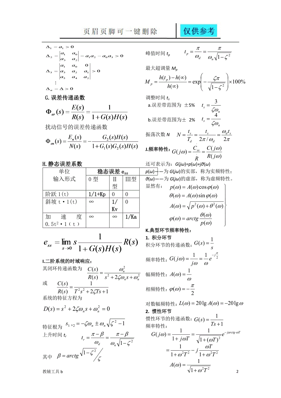 自动控制原理重要公式沐风教育_第2页