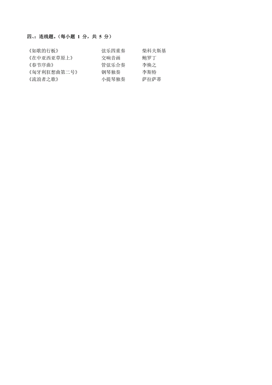湖南2015年普通初中毕业学业考试音乐试卷_第2页
