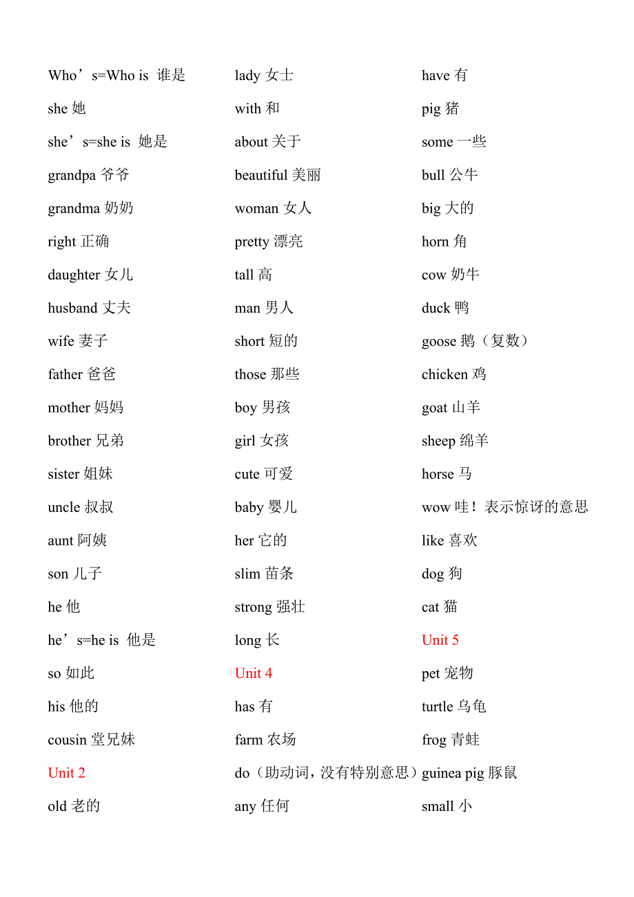 广州版小学英语三-六年级单词汇总-按课时排版_第4页