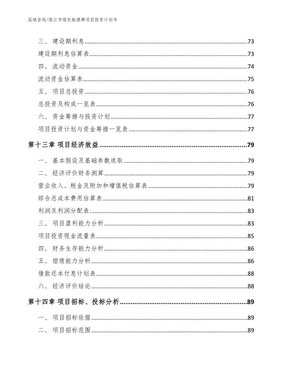 澄江市绿色能源牌项目投资计划书（范文参考）_第5页