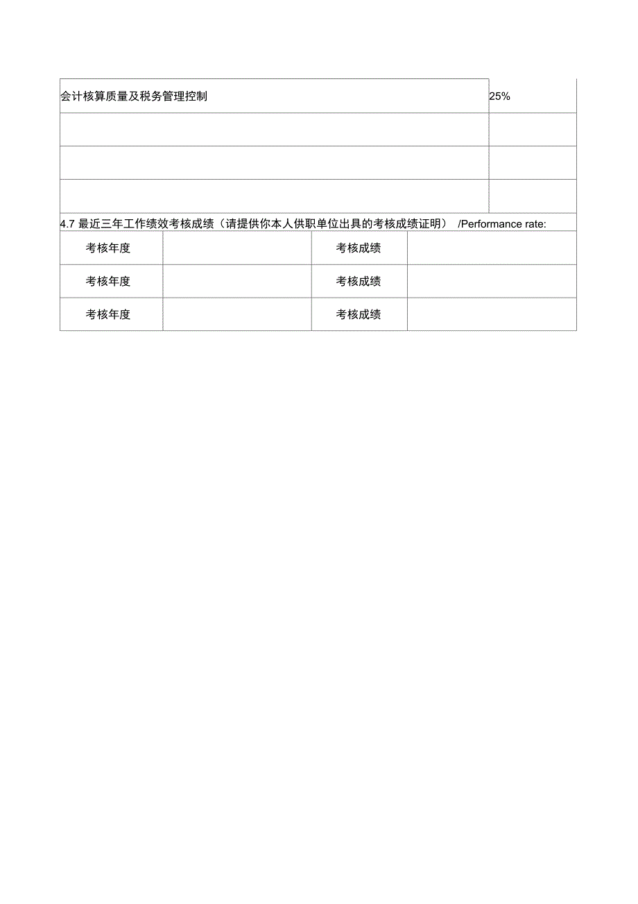 IFM国际财务管理师工作业绩评估资料表模板_第4页