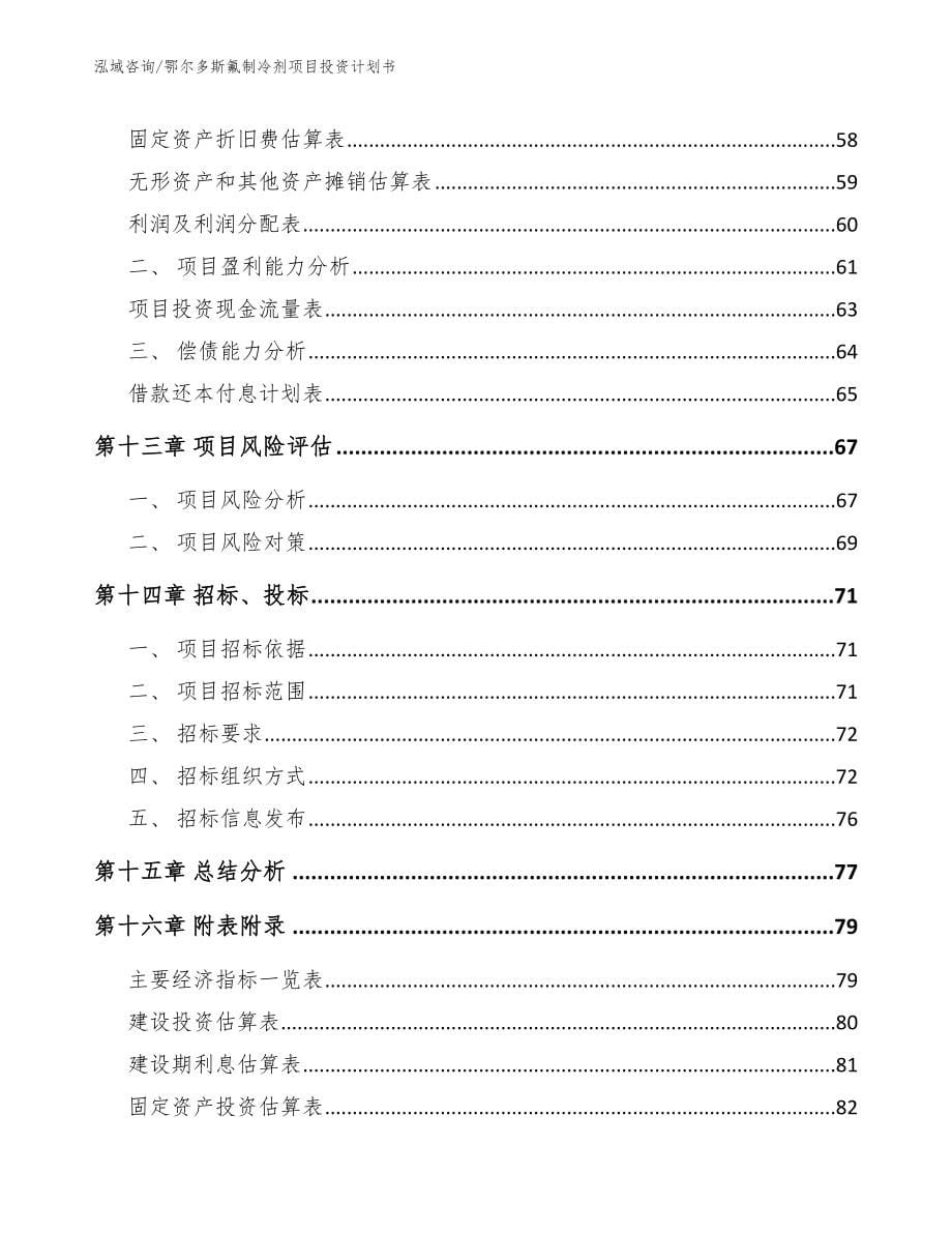 鄂尔多斯氟制冷剂项目投资计划书【范文】_第5页