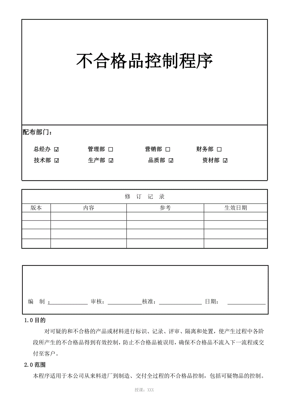不合格控制程序_第1页