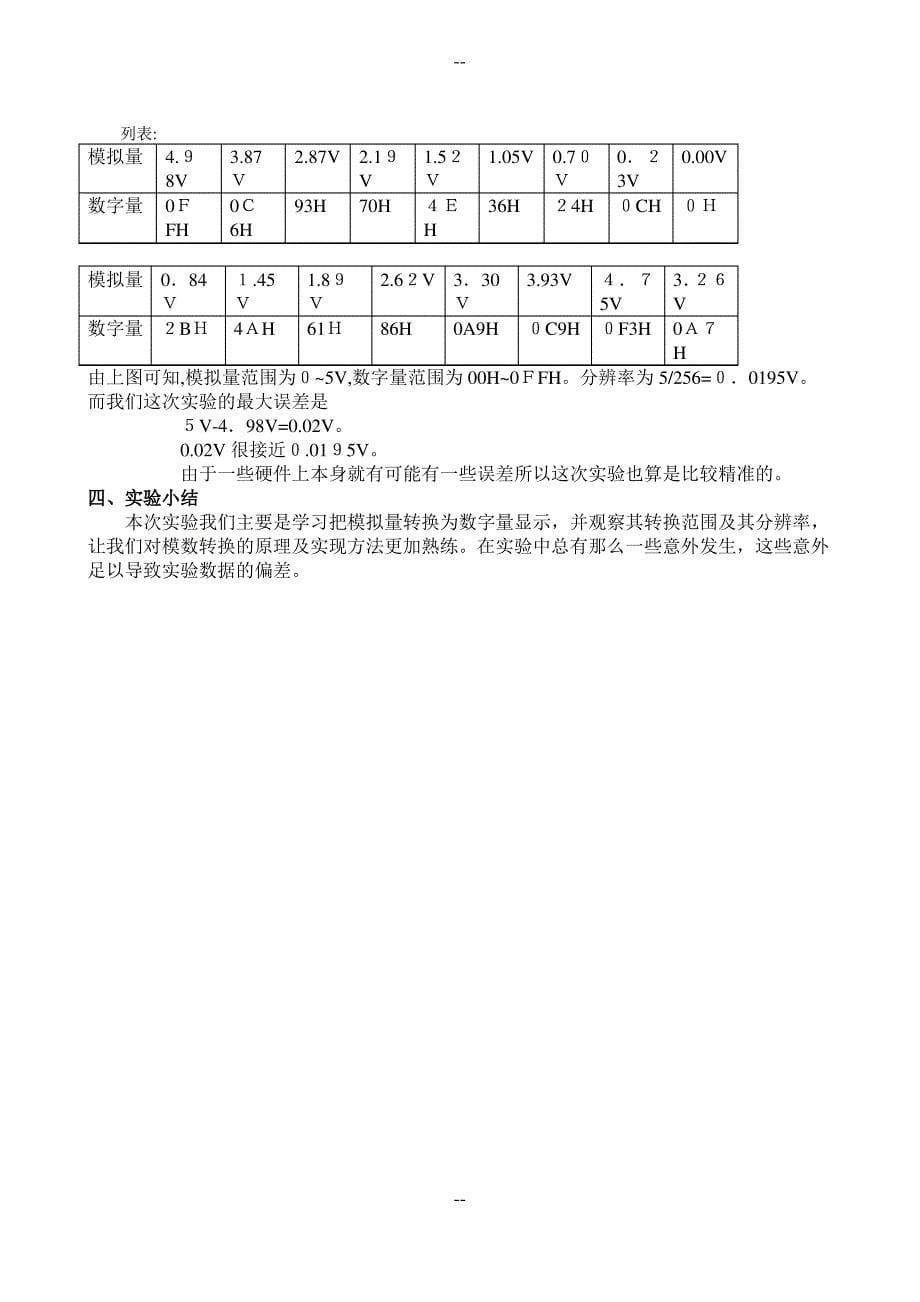 南昌大学计算机控制实验报告数／模转换实验_第5页