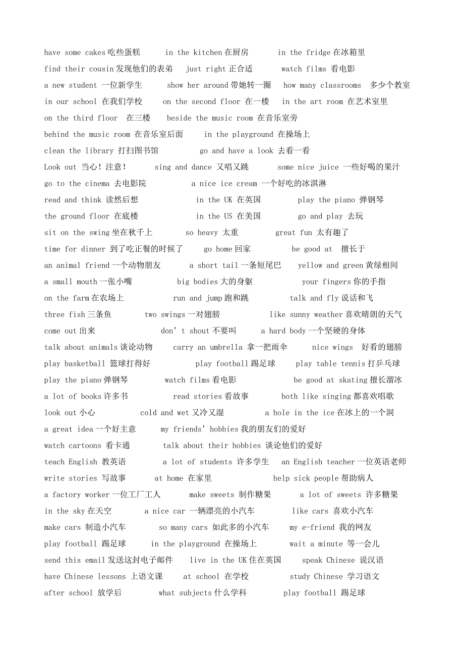 五年级英语上册U1-U8单词词组_第2页