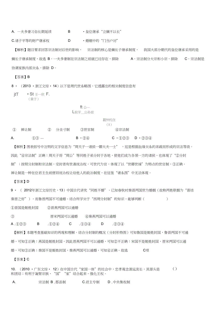 高考历史易错易混突破专题01分封制与宗法制附答案解析_第4页