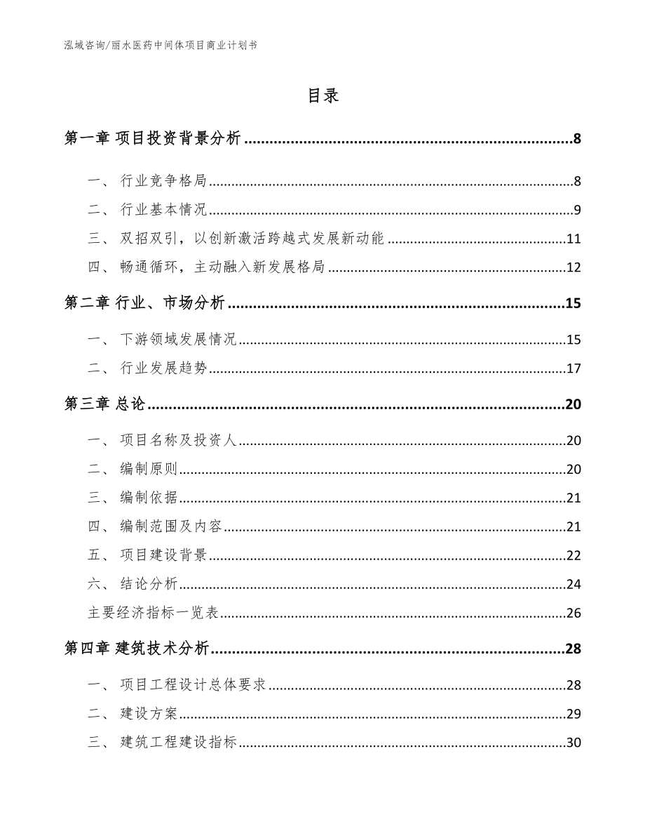 丽水医药中间体项目商业计划书_第2页