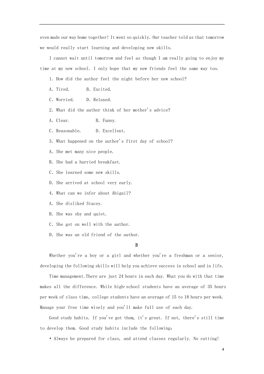 2022_2023学年新教材高中英语课时作业2WelcomeunitSectionⅢDiscoveringUsefulStructures新人教版必修第一册_第4页