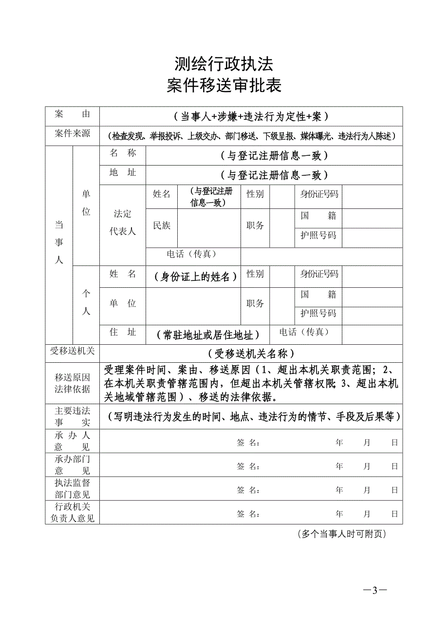 测绘行政执法案卷表格范本_第4页