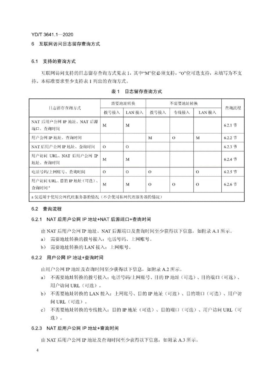 YD_T 3641.1-2020 互联网访问日志留存技术要求 第1部分：互联网服务提供商-有线.docx_第5页