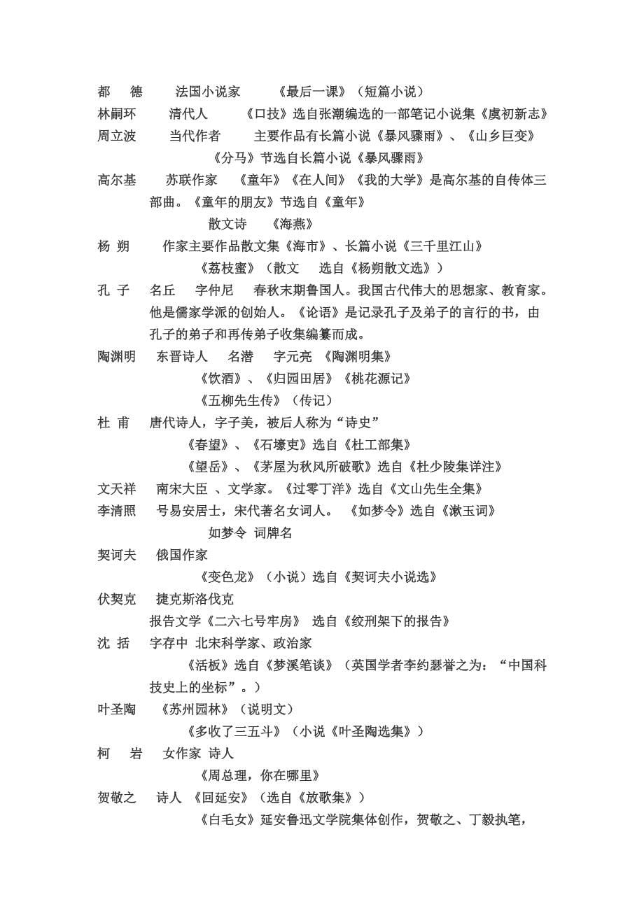 初中语文文学常识复习教案【最新】_第5页