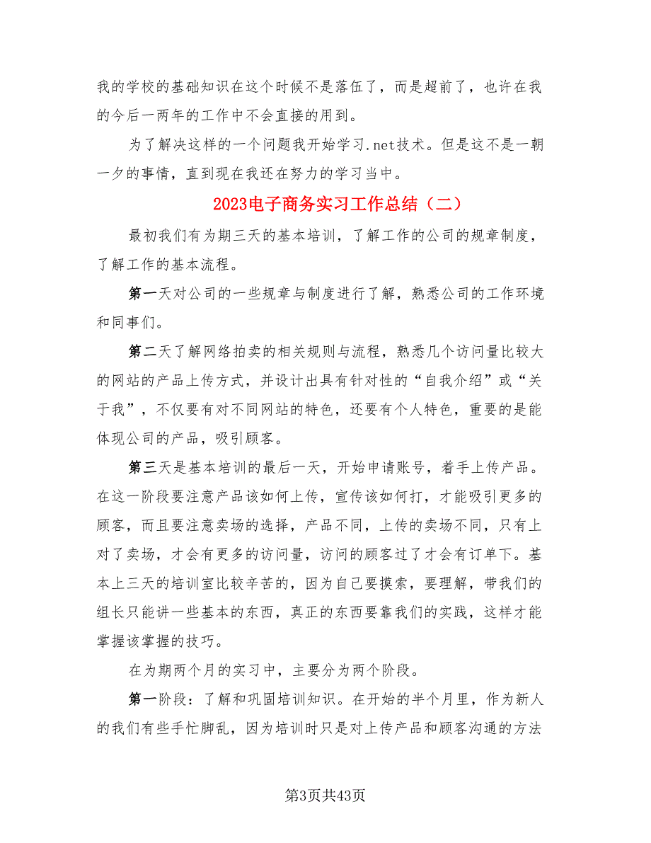 2023电子商务实习工作总结_第3页