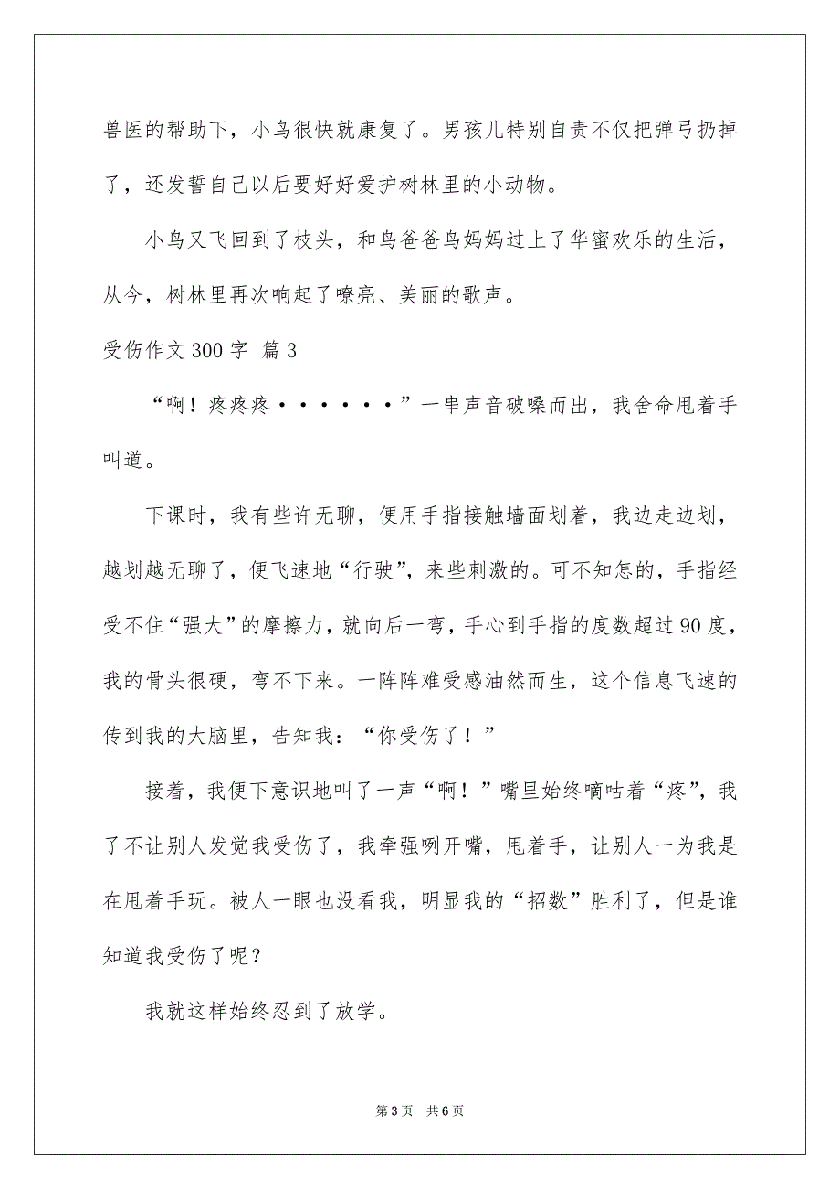 精选受伤作文300字五篇_第3页