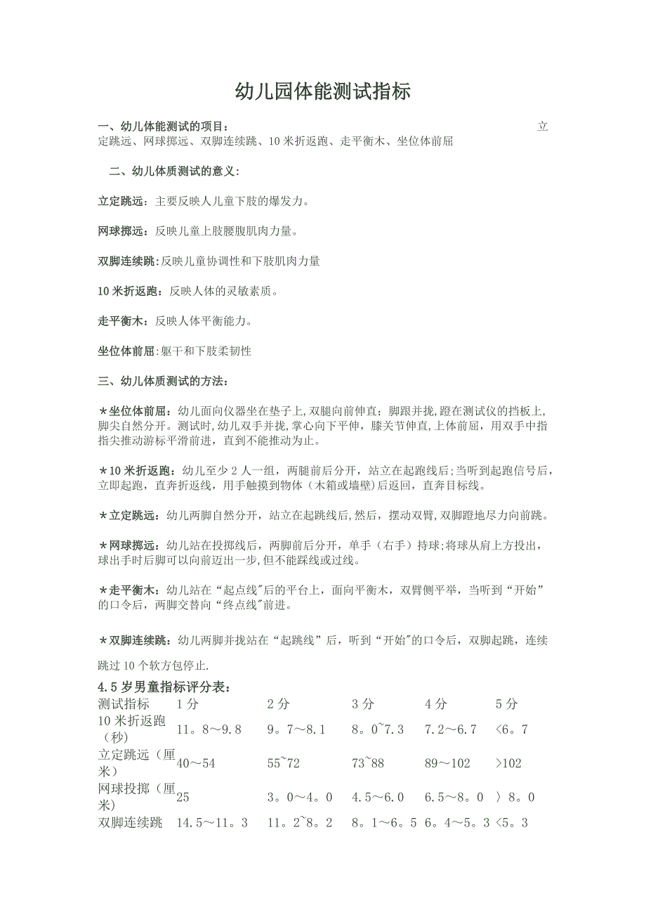 幼儿园体质健康检测指标_第1页